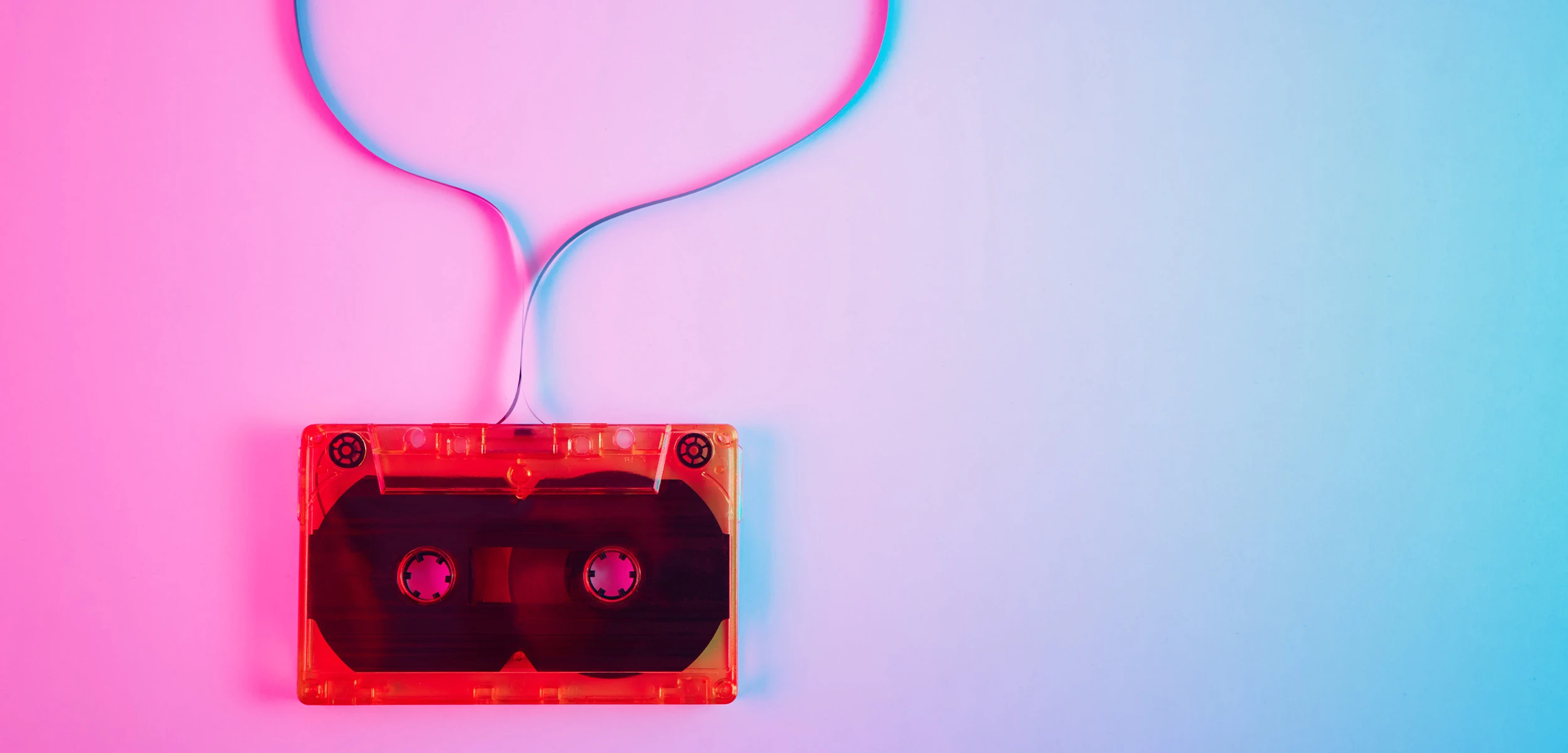 a cassette tape with a string