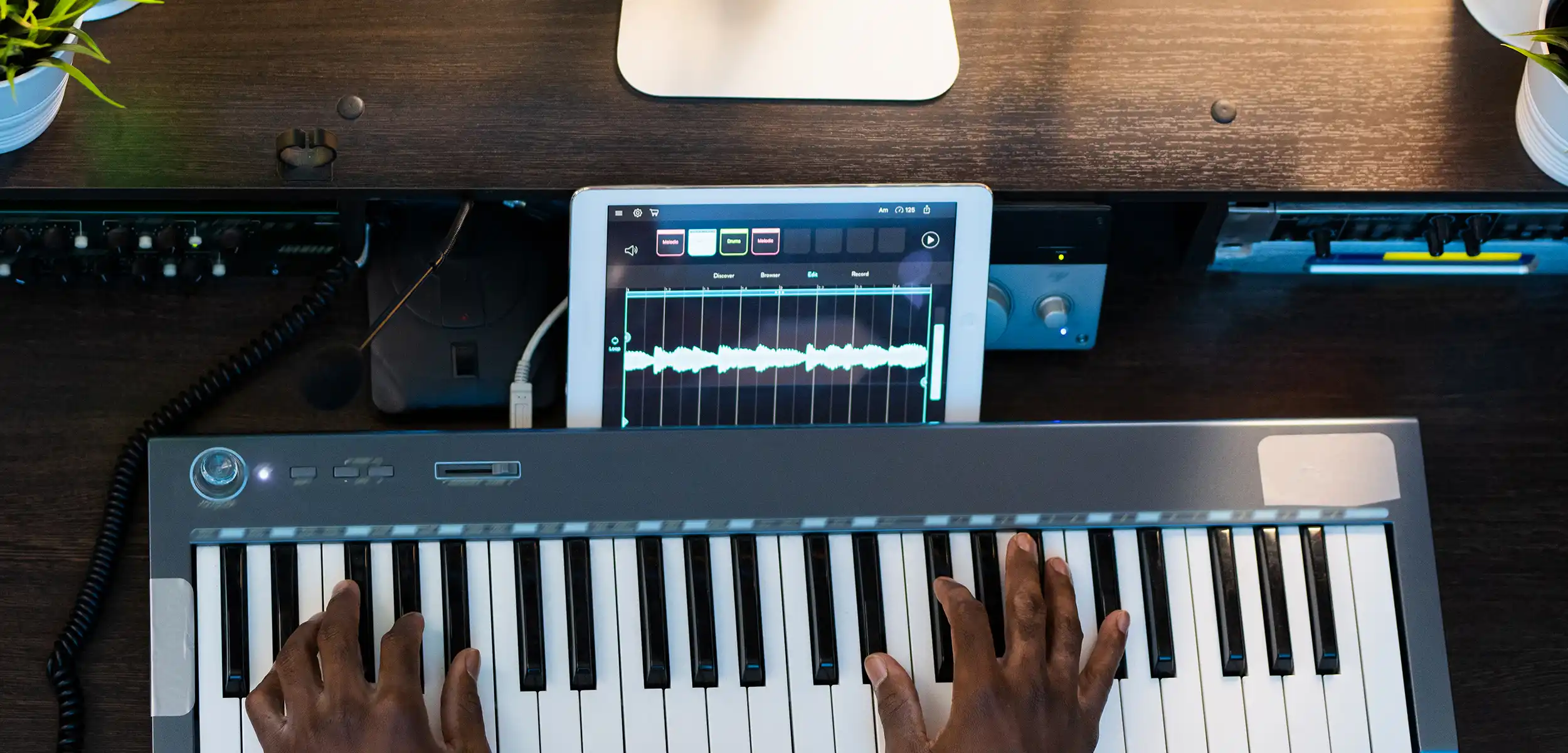 a person playing a piano